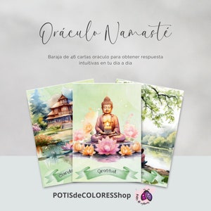 NAMASTÉ, 46 cartas oráculo de yoga y espiritualidad para respuestas intuitivas. Incluye instrucciones básicas de uso
