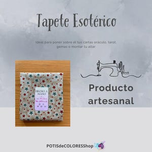 TAPETE ESOTÉRICO. Ideal para poner sobre él tus cartas oráculo, tarot, gemas o montar tu altar... Cosido con doble cara en tela de patchwork