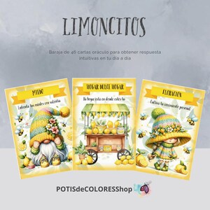 LIMONCITOS, 46 cartas oráculo tamaño mini, para obtener respuestas intuitivas en tu día a día.