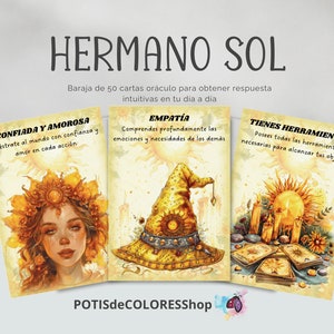 HERMANO SOL, 50 cartas oráculo para obtener respuestas intuitivas en tu día a día. Hermosas imágenes