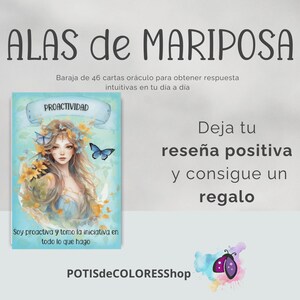 ALAS de MARIPOSA, 46 cartas ORÁCULO para obtener sabias respuestas intuitivas en tu día a día. Afirmaciones diarias positivas.