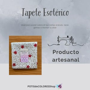 TAPETE ESOTÉRICO. Ideal para poner sobre él tus cartas oráculo, tarot, gemas o montar tu altar... Cosido con doble cara en tela de patchwork