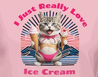 Cat Shirt - I Just Really Love Ice Cream t-shirt