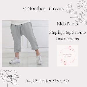 Baby Pants Sewing Pattern: Easy Kids Pants (PDF Digital Download)