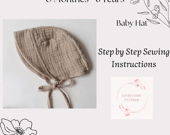 Patrón de costura para gorro de bebé: Nivel principiante (Descarga digital en PDF)