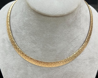 5 mm イタリア製リバーシブル オメガ チェーン ネックレス 14K 