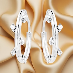 15MM Tube Hoop Earrings with Diamonds in 14K Gold Plated Silver | Best for Daily & Party Wear | Ideal Gift for Loved Ones |Gift for Her