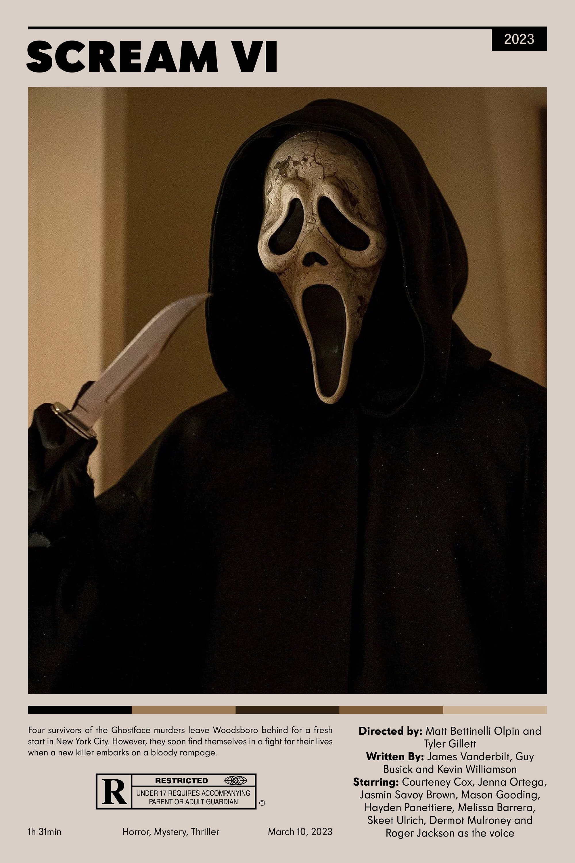 Scream 6, 2023, Fan Made Movie Poster With Article 20 Inch X 30