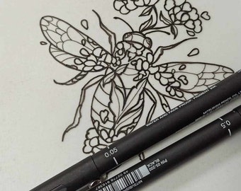 Diseño de tatuaje de abeja