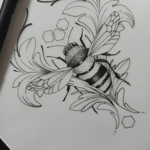 Bee, tattoo ideas, tattoo design, tattoo motive, ornament