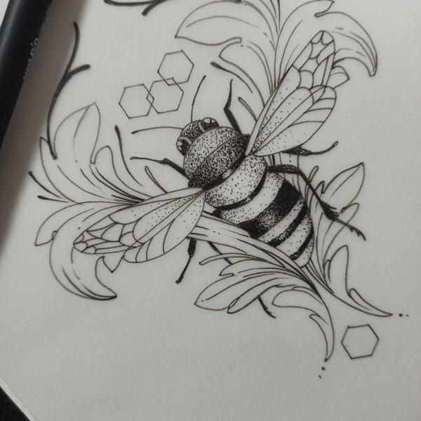 Bee Tattoo - Etsy