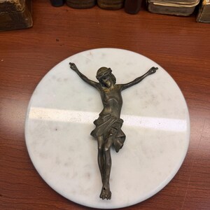 Antique Bronze Corpus Christi Figure, 19th Century French Crucifix Salvage, Sand-Cast Christ