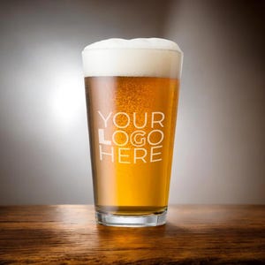 Custom Logo Beer Glass | Personalized Corporate Gift, Laser Engraved Pint Glass for Clients, Promotional Gifts Wholesale