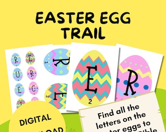 Sendero de Huevos de Pascua: Juego de Versículos Bíblicos, Actividad Familiar (Descarga Digital)