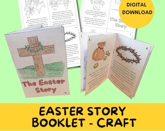 Easter Story Booklet Craft | Colour in Booklet | Make an Easter book | Tell the Easter Story | Children&#39;s Craft Activity | Sunday School