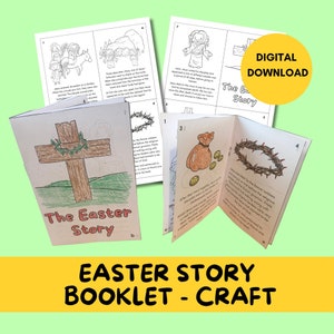Easter Story Booklet Craft | Colour in Booklet | Make an Easter book | Tell the Easter Story | Children&#39;s Craft Activity | Sunday School