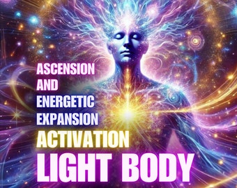 May include: A colorful abstract image of a person with a glowing heart and the text "Ascension and Energetic Expansion Activation Light Body".
