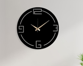 Minimalist Metal Wall Clock: Oversized Silent Art Decor
