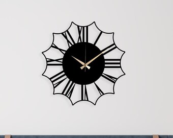 Modern Metal Wall Clock: Oversized Minimalist Art, Silent Decor