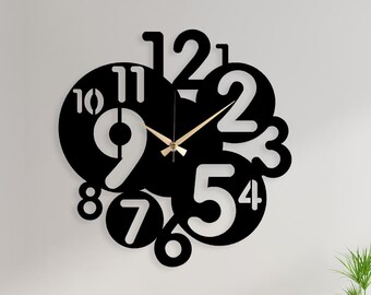 Modern Metal Wall Clock: Oversized Minimalist Art, Silent Movement