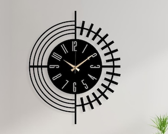 Oversized Metal Wall Clock: Modern Minimalist Art Decor, Silent Movement