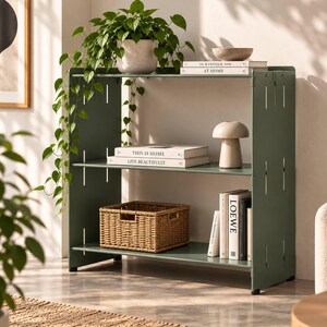 Verstellbares Metallregal, 3-stöckiger Pflanzenständer, Schuhregal, modernes Aufbewahrungsregal, flach verpackter Organizer, minimalistische Wohndekoration