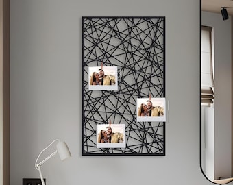 Metal Photo Grid: Modern Wall Decor, Memo Board, Student Notice Display Panel, Office Metal Panel, Organizer Metal Memo, Photo board, Board