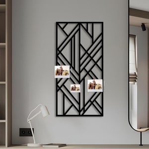 Geometric Metal Photo Grid: Wall Art Display Panel