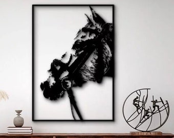 Metal Horse Head Wall Art: Modern Silhouette Decor