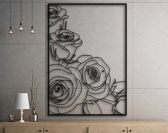 Metal Lily Flower Wall Art: Modern Floral Silhouette Decor