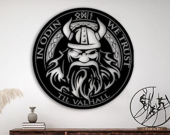 Vegvisir Viking Symbol Metal Wall Art: Norse Pagan Decor