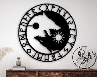 Viking Vegvisir Metal Wall Art: Norse Pagan Decor