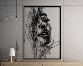 Modern Minimalist Female Line Art, Woman Metal Art, Minimalist Female Body, Metal Home Wall Decor, Housewarming Gift, Modern Home Design