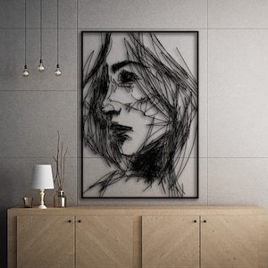 Modern Minimalist Female Line Art, Woman Metal Art, Minimalist Female Body, Metal Home Wall Decor, Housewarming Gift, Modern Home Design