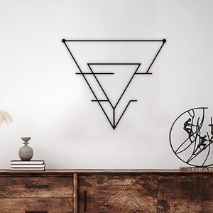 Geometric Line Metal Wall Art: Modern Minimalist Decor