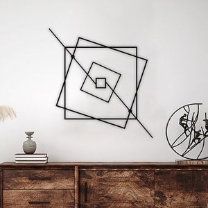 Geometric Line Metal Wall Art: Modern Minimalist Decor