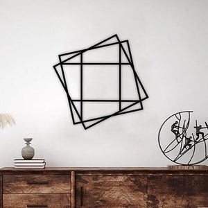 Geometric Metal Wall Art: Modern Minimalist Line Decor