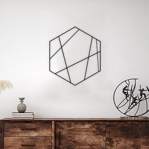 Minimalist Line Metal Wall Art: Geometric Home Decor