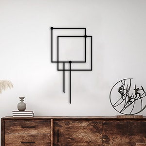 Geometric Line Metal Wall Art: Modern Minimalist Decor