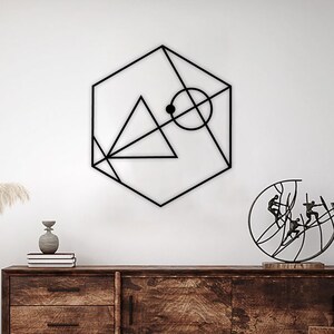 Geometric Line Metal Wall Art: Modern Home Decor