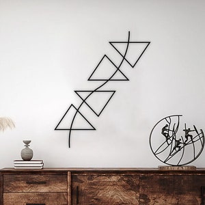 Geometric Line Metal Wall Art: Modern Minimalist Decor