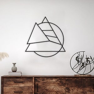 Geometric Line Metal Wall Art: Modern Home Decor
