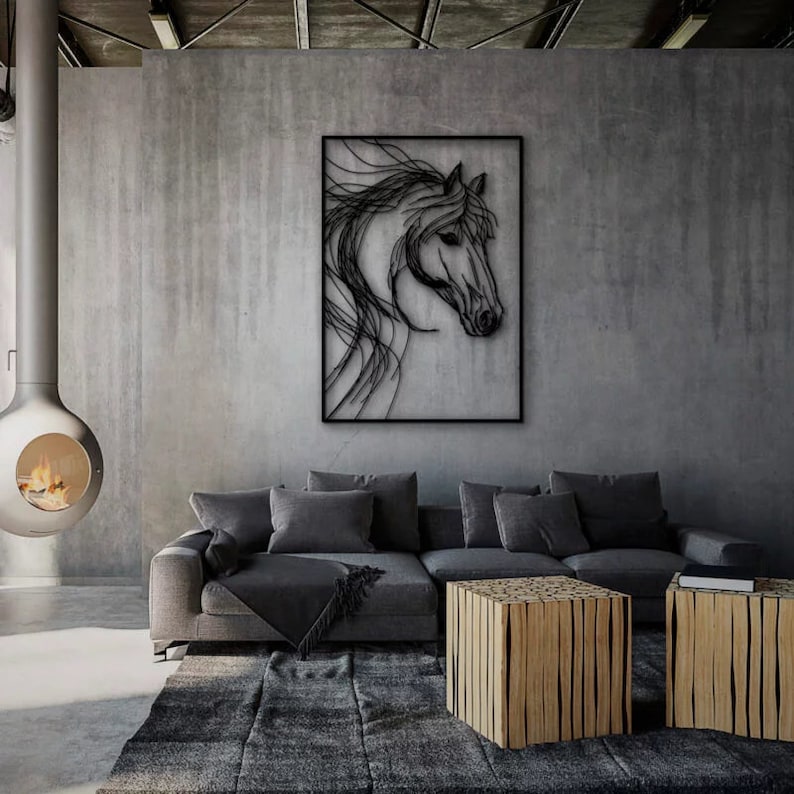 Horse Wall Art, Horse Sign, Animal Metal Wall Art, Metal Animal Decor