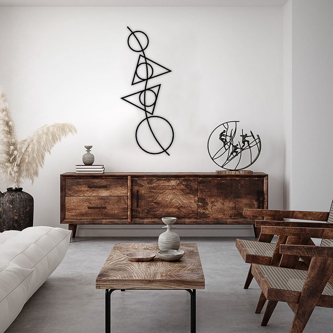 Minimalist Metal Line Wall Art: Geometric Modern Decor - Etsy