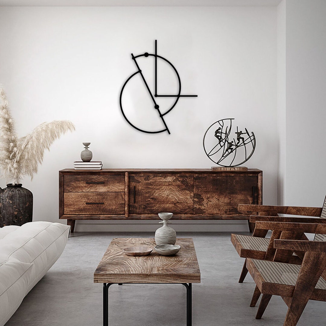 Modern Home Decor, Line Metal Wall Art, Minimalist Line Art, Geometric ...