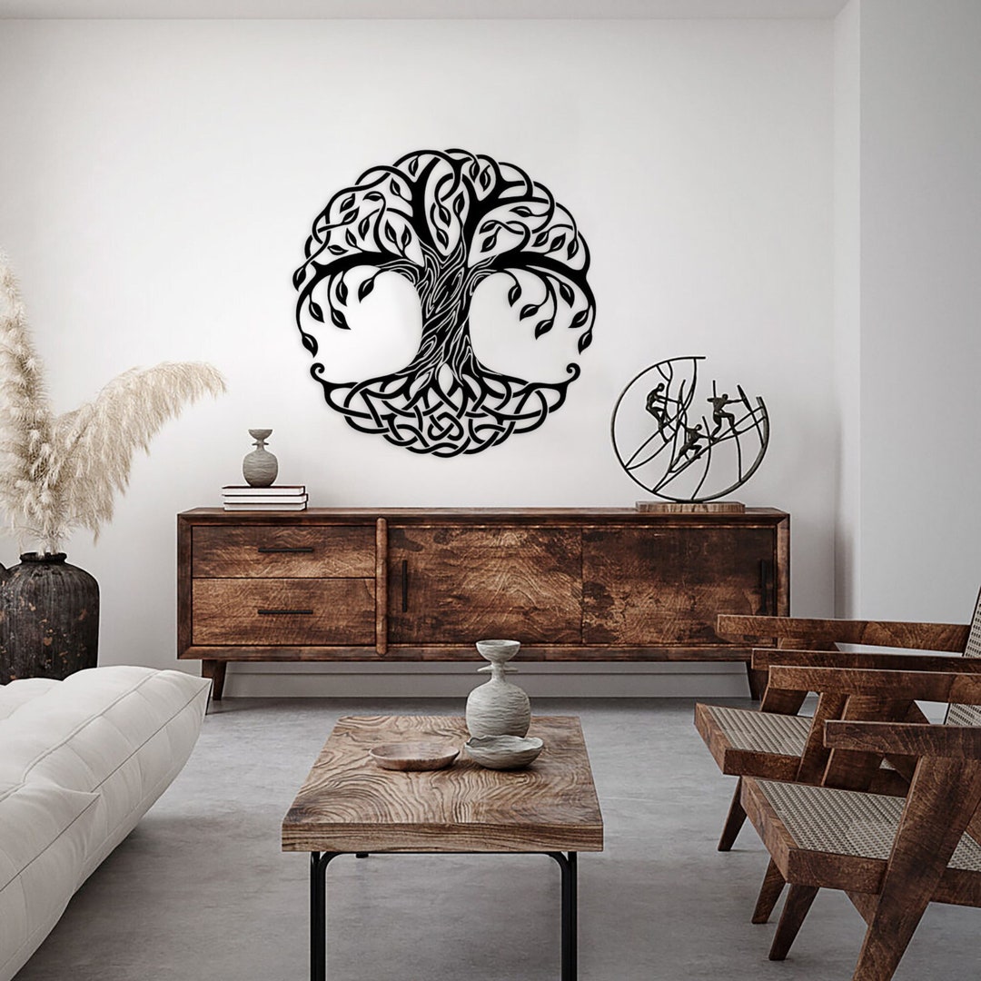Metal Tree of Life Wall Art: Black Nature Decoration - Etsy