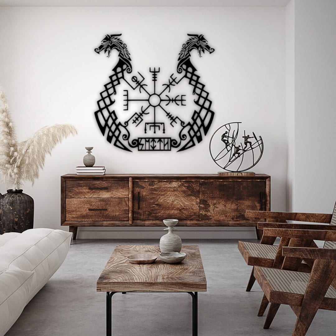 Arsey Tapisserie murale - Décoration viking avec Odin et corbeaux, tissu mural à runes, Idéale pour la mythologie nordique et les amateurs de Viking, tapisserie murale 230 x 180 cm, Noir