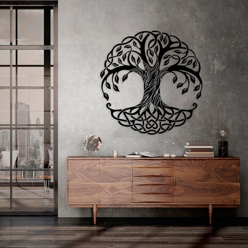 Metal Tree of Life Wall Art: Black Nature Decoration - Etsy