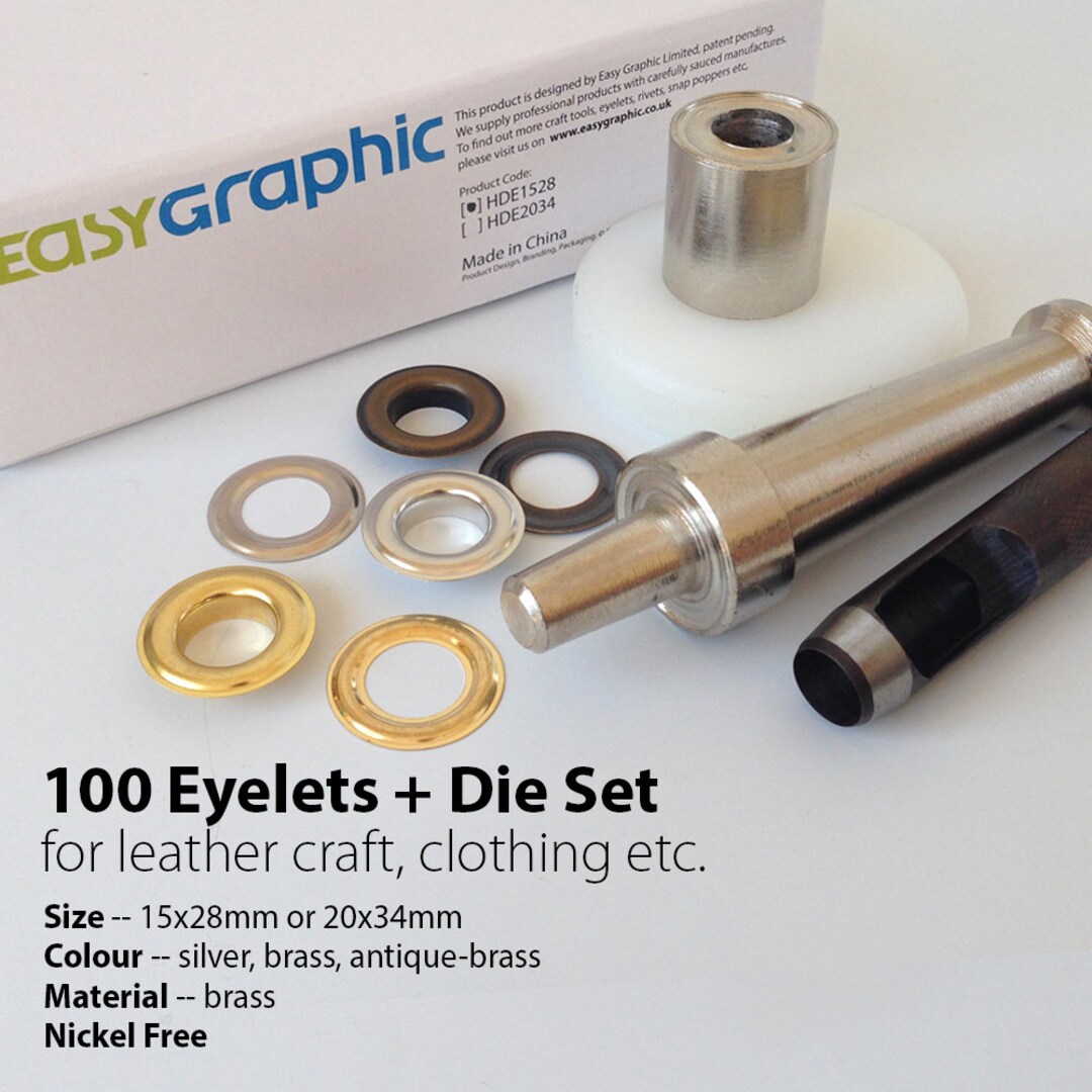100 Large Big Eyelets Punch Die Tool Set Leather Craft Etsy UK