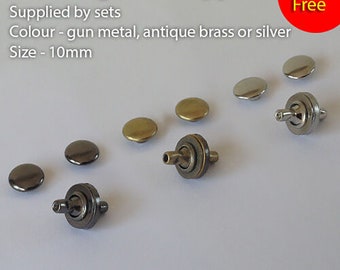 May include: Twenty magnetic poppers in three colors: gun metal, antique brass, and silver. Each popper is 10mm in size. Nickel free.